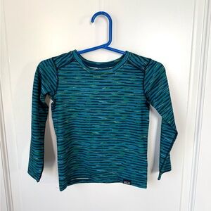 Patagonia Baby Capilene Baselayer Green Stripes Kids size 4 4T - Style 60060